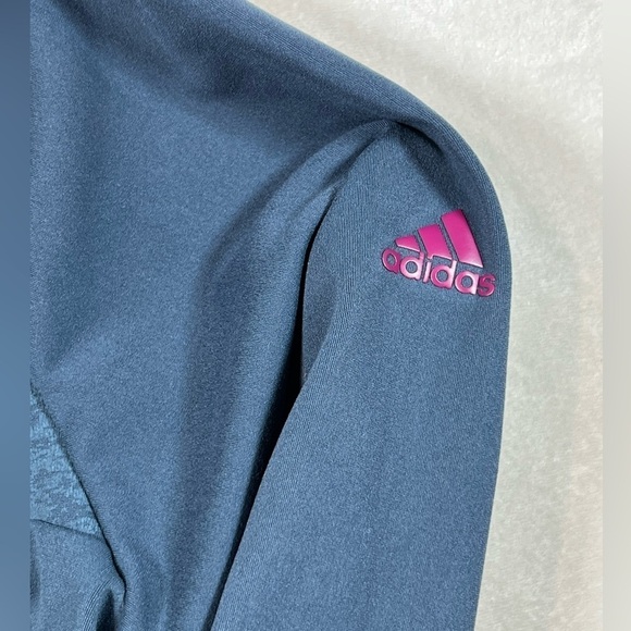 Adidas Medium ClimaWarm Pullover Quarter Zip 1/4 Zip Navy Heather Sweater Golf - Picture 8 of 8